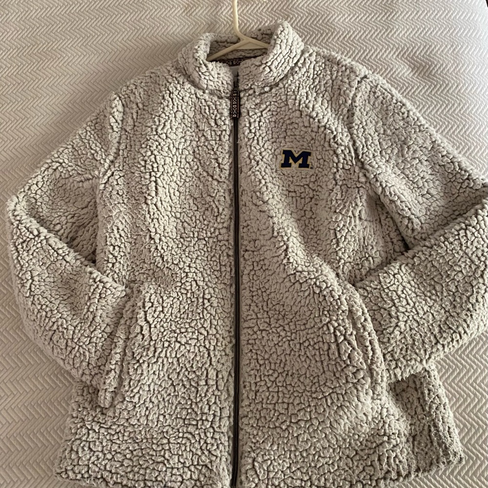 Women's UMich Gray Sherpa Jacket
